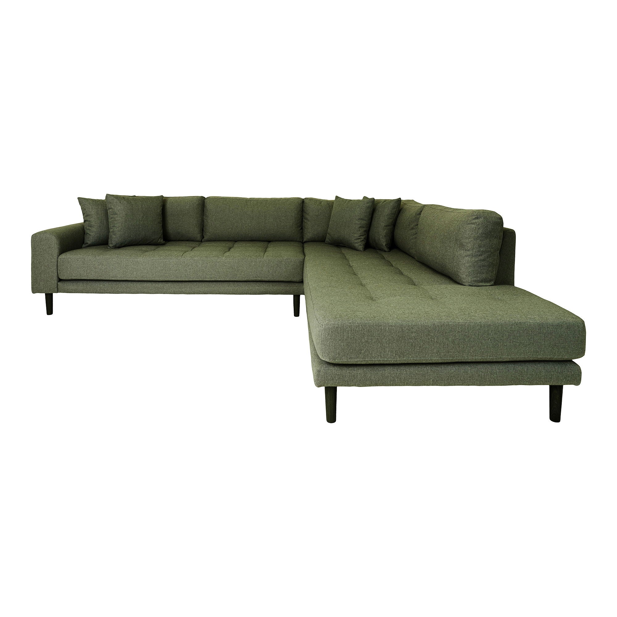 Lido – Ecksofa mit Offenem Ende, offene Seite rechts, Samtbezug, 92–220 × 257 × 76 cm